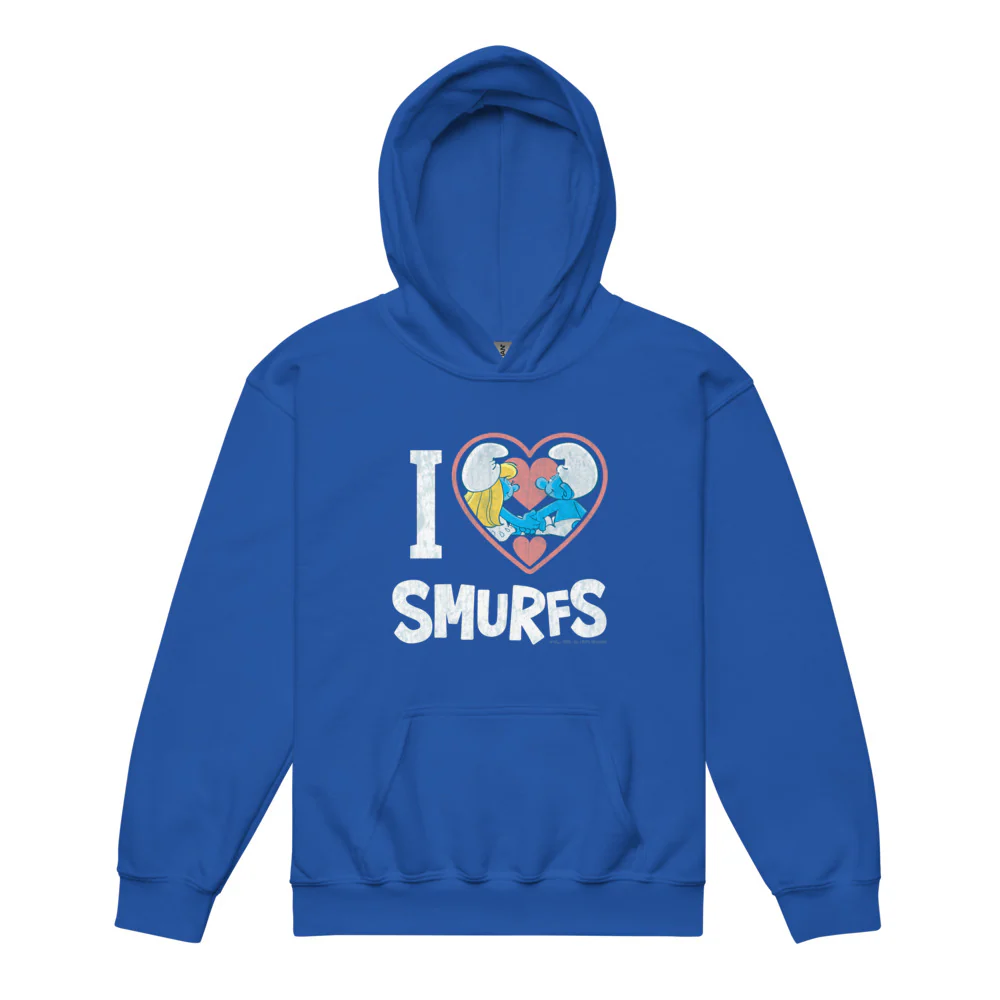 The Smurfs I Love Smurfs Youth Hoodie Cartoon Graphic Hoodie Gift for Kids