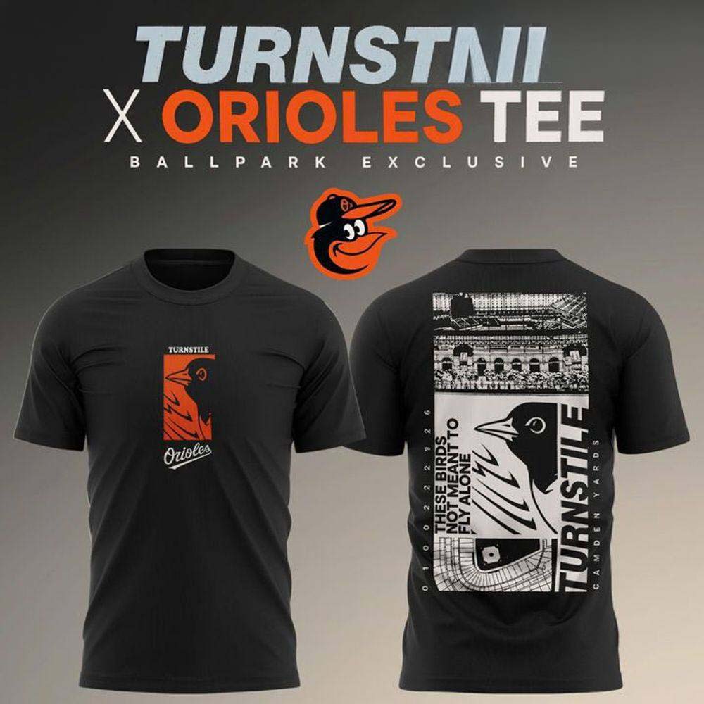 Turnstile x Baltimore Orioles Limited Edition Black Ballpark Graphic T-Shirt - Best Gift for Fans
