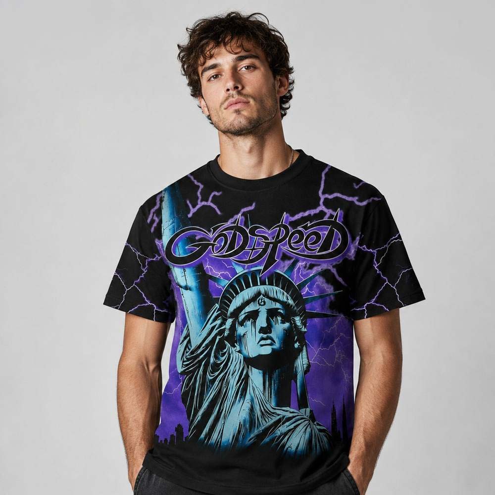 Godspeed Statue Of Liberty Lightning Cam Skattebo Shirt