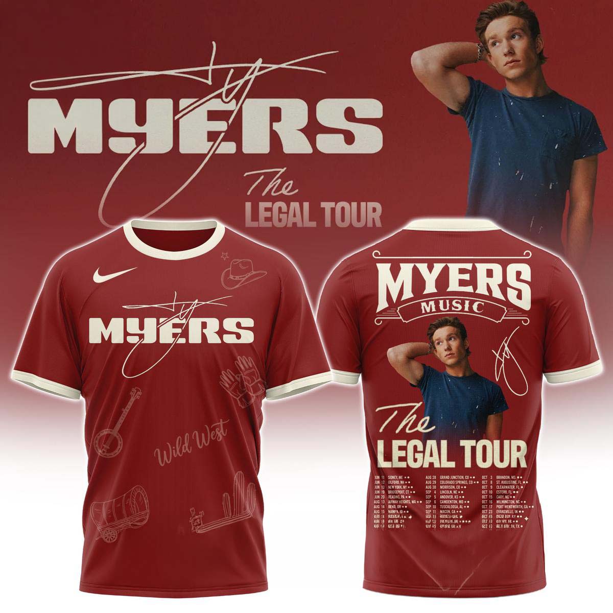 Ty Myers The Legal Tour Music Red Hoodie Shirt - Best Gift for Fans