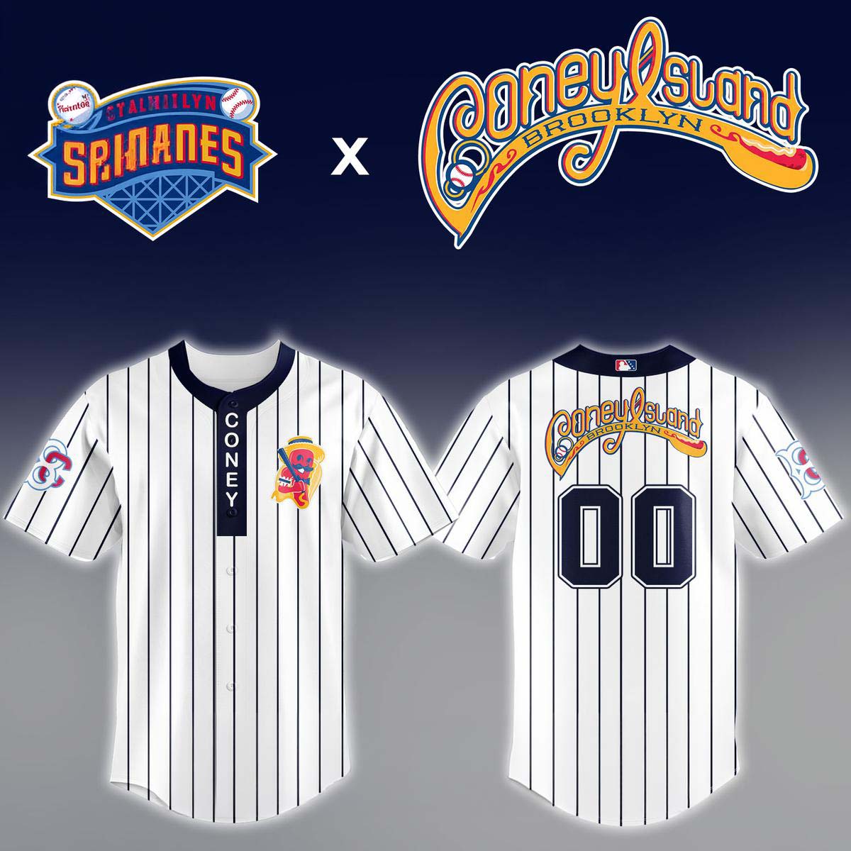 Brooklyn Cyclones Coney Island Custom Number Baseball Jersey
