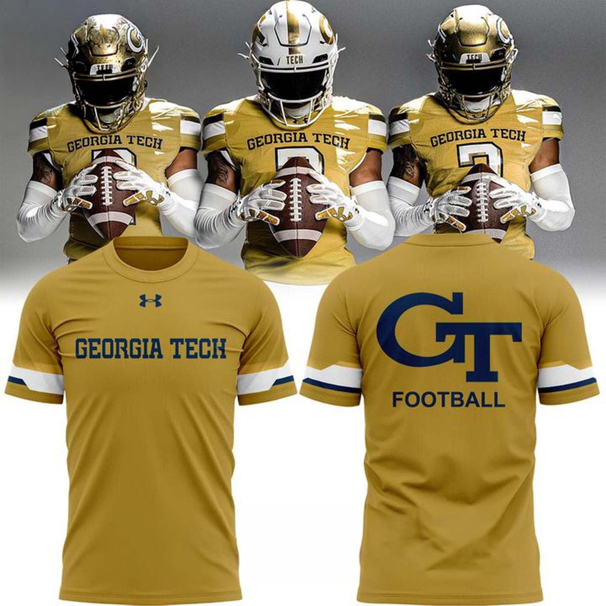Under Armour Georgia Tech Football Yellow 2026 Hoodie - Best Gift for Fans