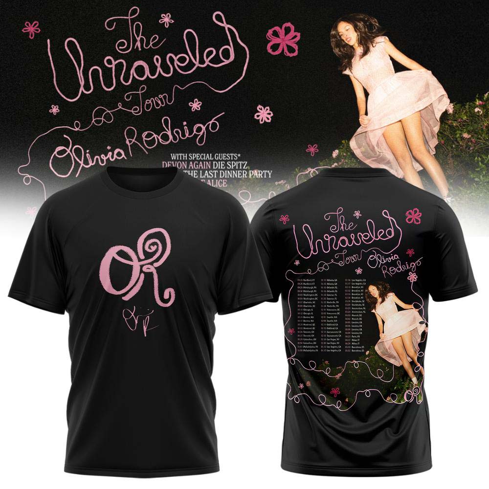 Olivia Rodrigo The Unraveled Tour 2026 Black Logo Concert Tee - Gift Idea for Fans