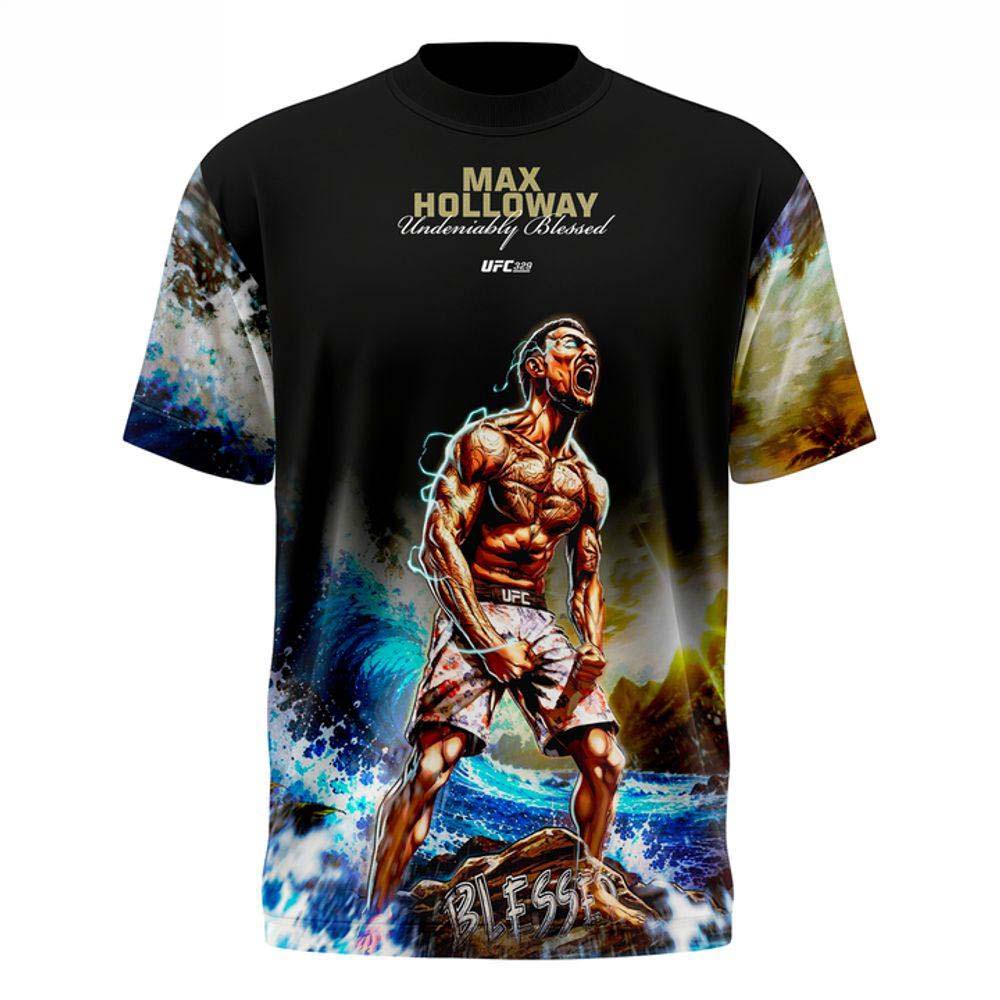 Max Holloway Undeniably Blessed Limited Edition Graphic T-Shirt Gift Idea for MMA Fans - Image 2