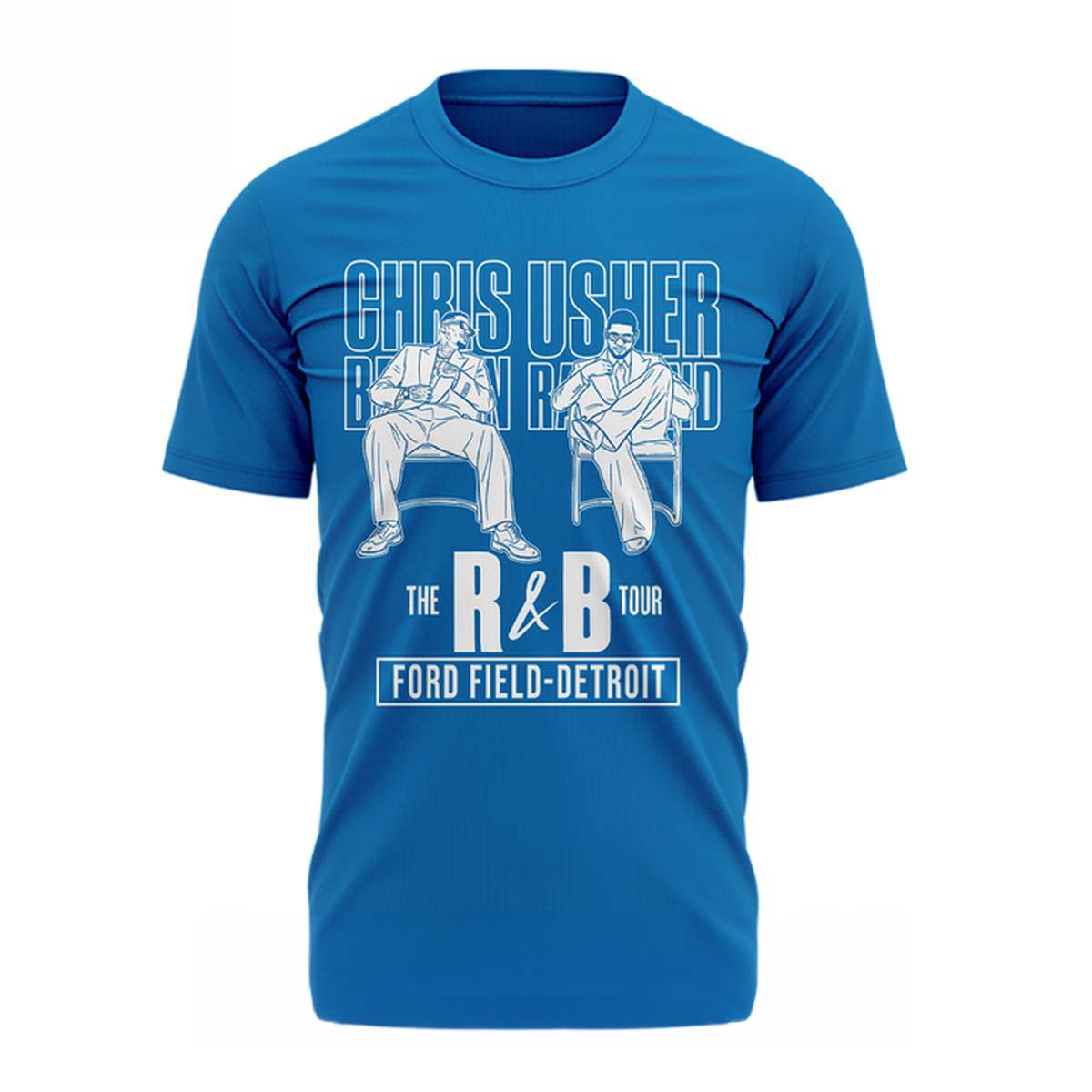 Usher Raymond x Chris Brown The RB Tour Ford Field Concert T-Shirt - Best Gift for Fans - Image 2