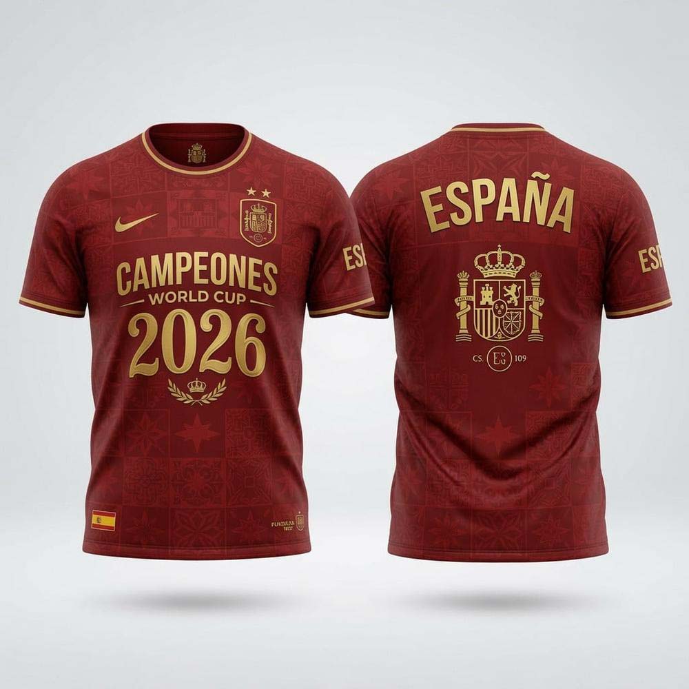 Spain 2026 World Cup Champions Soccer Graphic T-Shirt - Best Gift for Fans - Image 3
