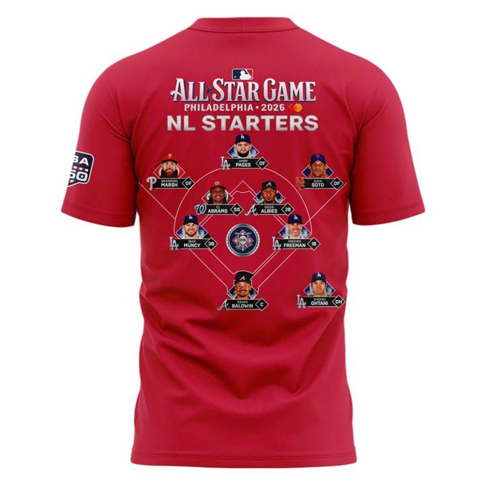 MLB AllStar Game Ring The Bell TriBlend DriFIT Red Shirt - Image 3