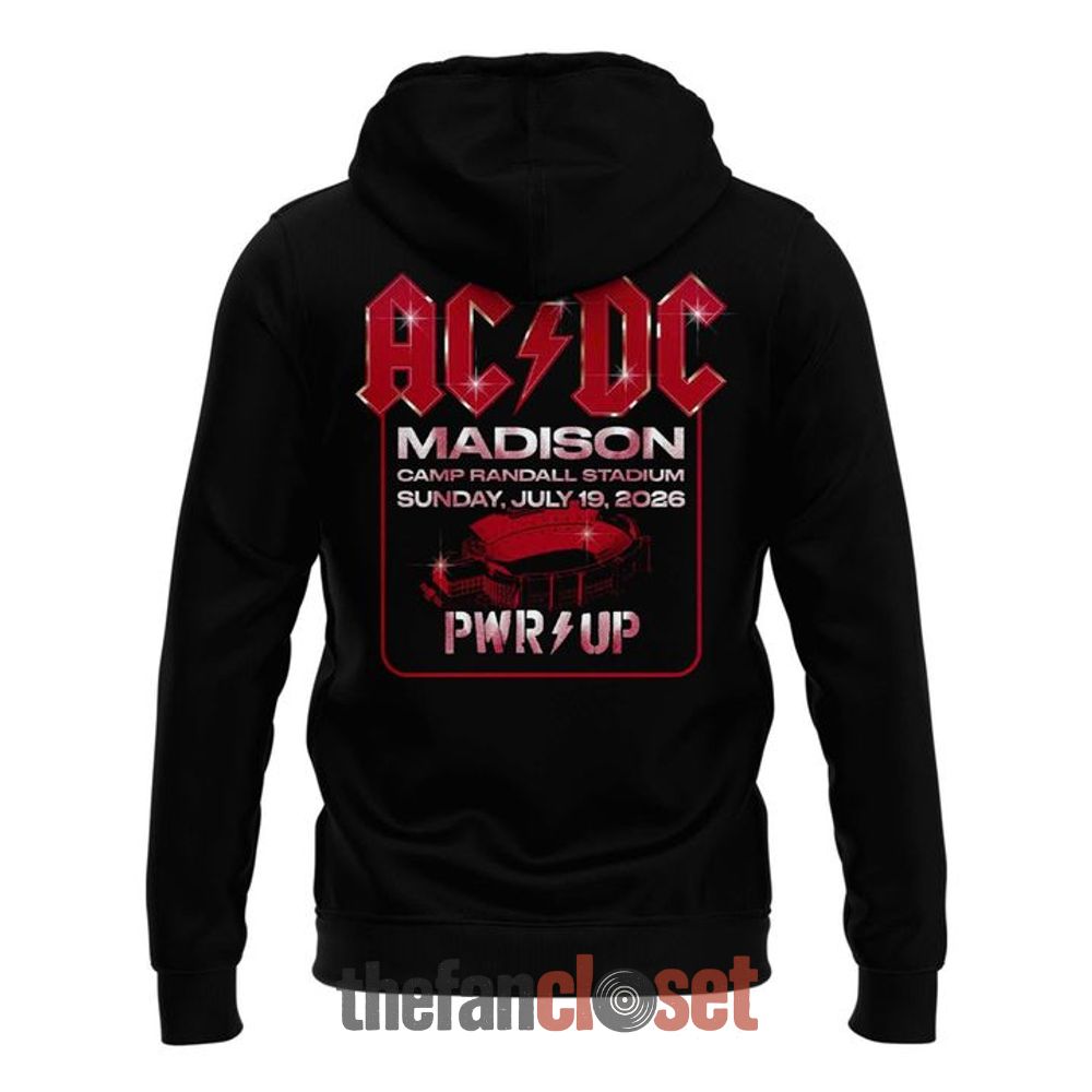ACDC Power Up Tour 2026 Madison Wisconsin Badgers Hoodie - Image 3
