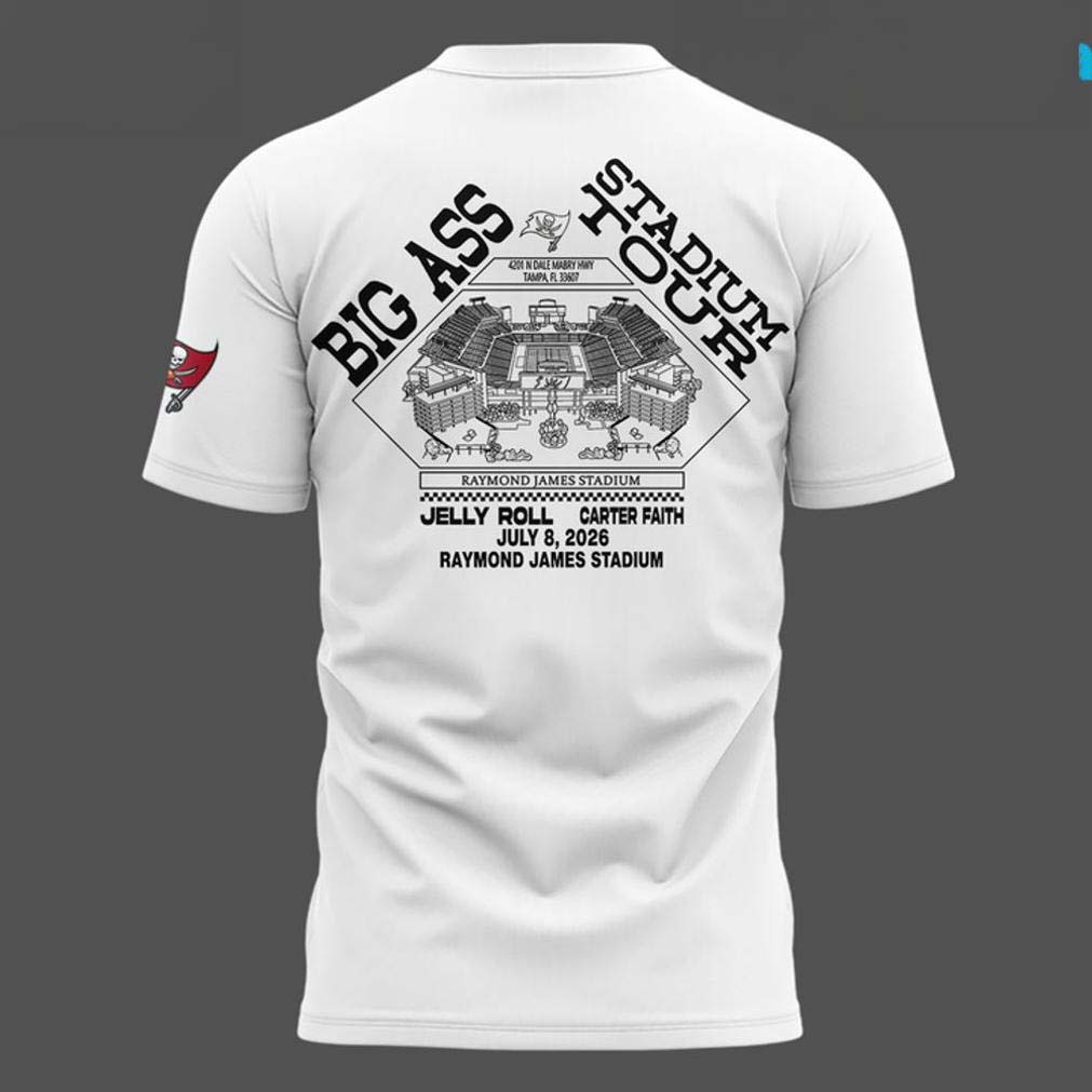 Post Malone Tampa Bay Buccaneers Big Ass Stadium Tour 2026 White Shirt - Best Gift for Fans - Image 3