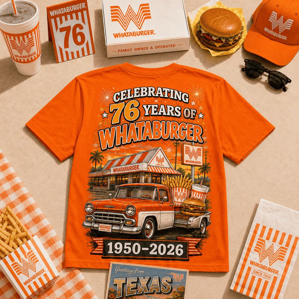 Whataburger 76 Years Retro Truck Graphic Tee - Vintage Burger Lover Gift Idea - Image 3