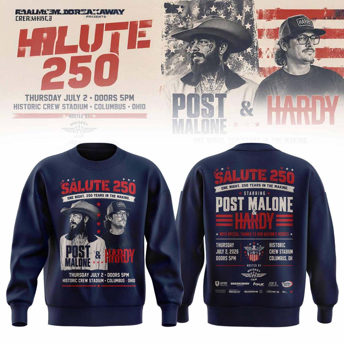 Post Malone X Hardy Salute 250 Show Columbus Hoodie Shirt - Best Gift for Fans