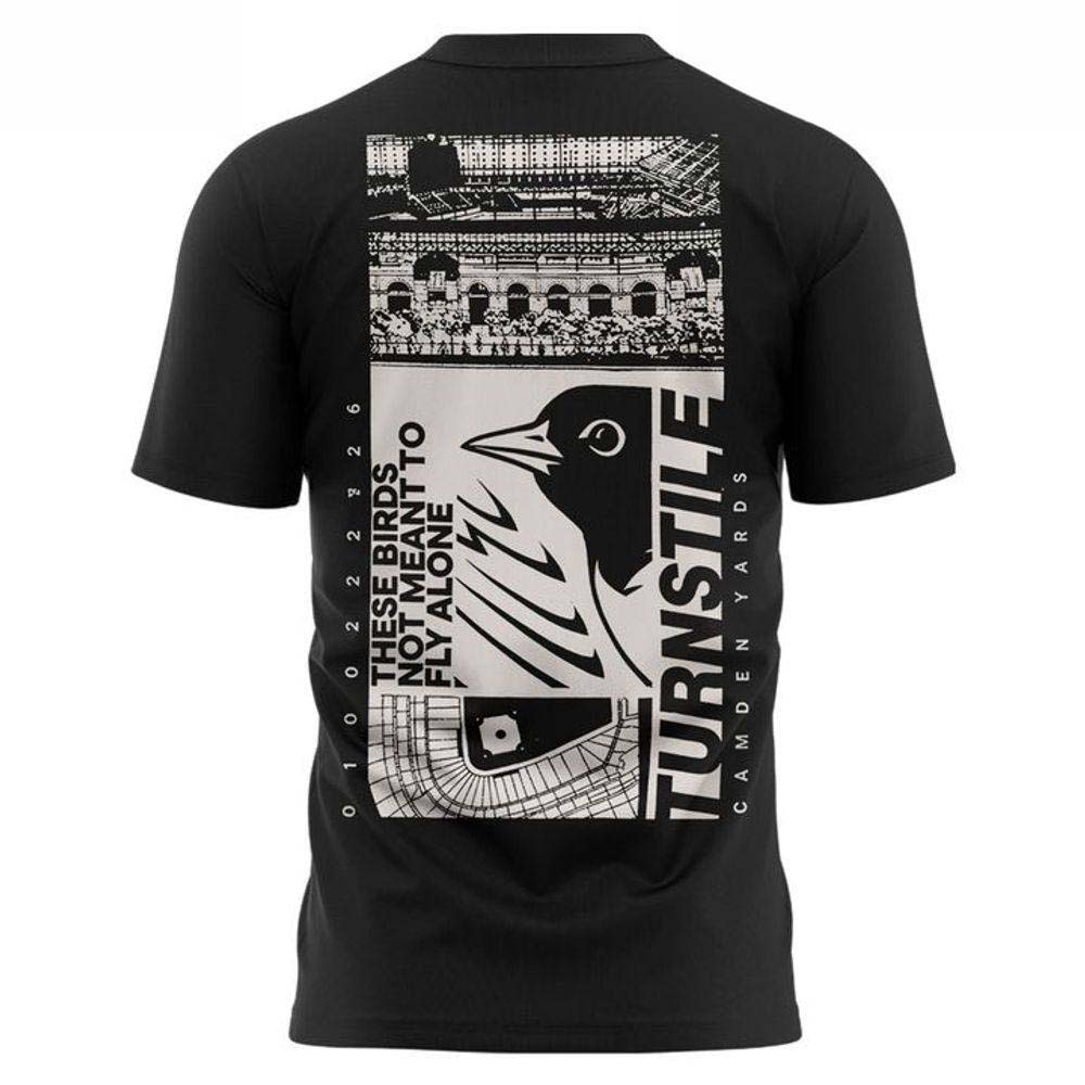 Turnstile x Baltimore Orioles Limited Edition Black Ballpark Graphic T-Shirt - Best Gift for Fans - Image 3