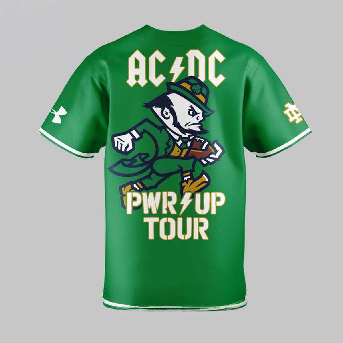 ACDC x Notre Dame Fighting Irish Power Up Tour 2026 Baseball Jersey - Best Gift for Fans - Image 3