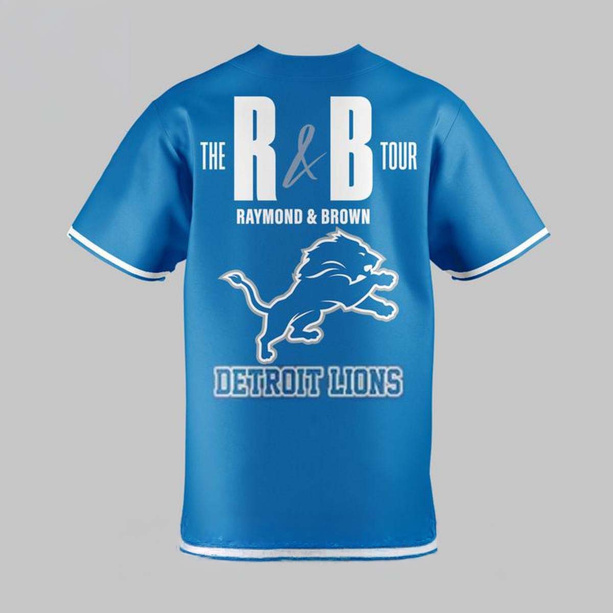 Usher Raymond x Chris Brown The RB Tour 2026 Detroit Lions Baseball Jersey - Best Gift for Fans - Image 3