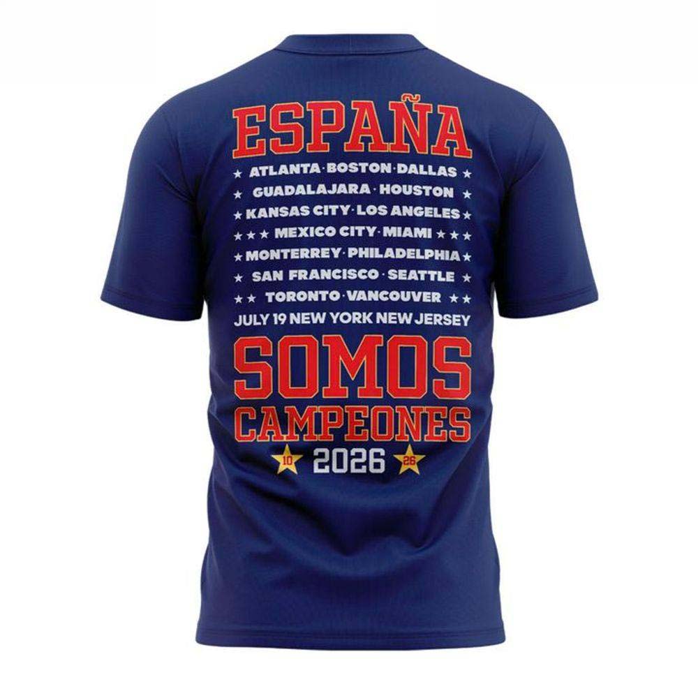 Spain World Cup 2026 Champions Somos Campeones Navy Blue Shirt - Image 3