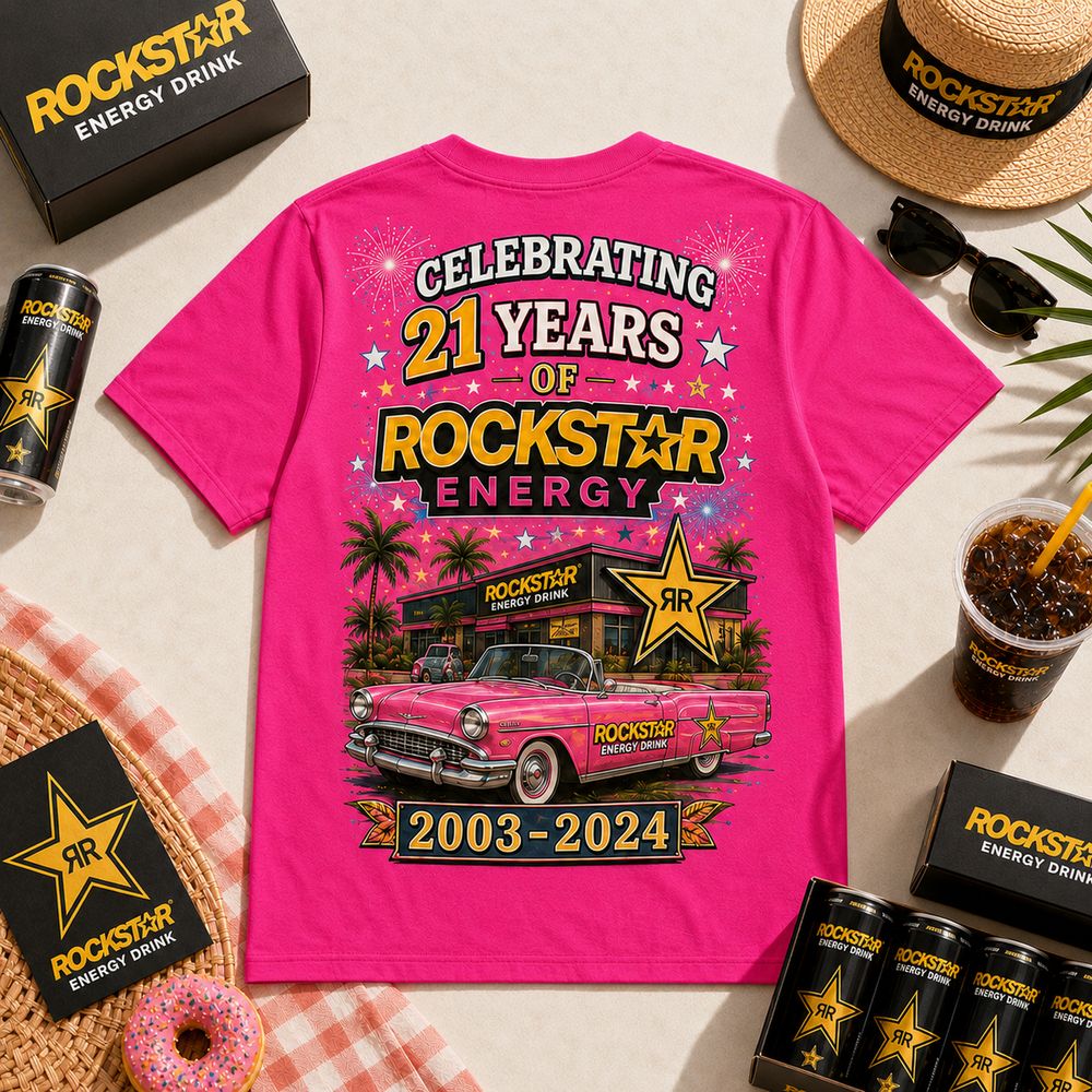 Rockstar Energy 21 Years Celebration Limited Edition Graphic T-Shirt - Best Gift for Fans - Image 3