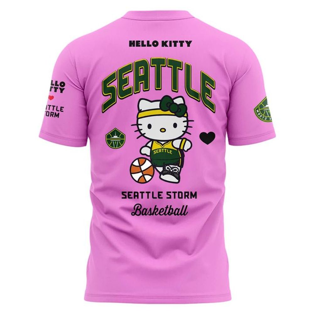 Seattle Storm x Hello Kitty Night 2026 Limited Edition Pink Shirt - Image 3