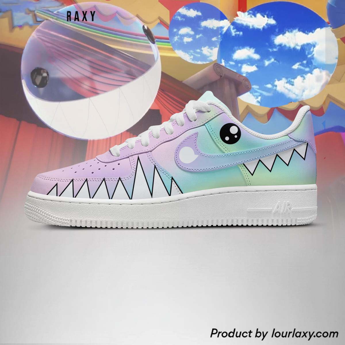 The Amazing Digital Circus Bubble Tourlaxy Custom Air Force 1 Sneakers - Best Gift for Fans - Image 3