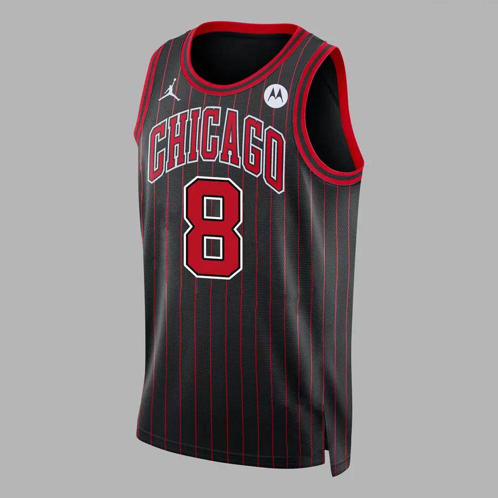 Chicago Bulls Wilson Black Red Basketball Jersey - Image 3