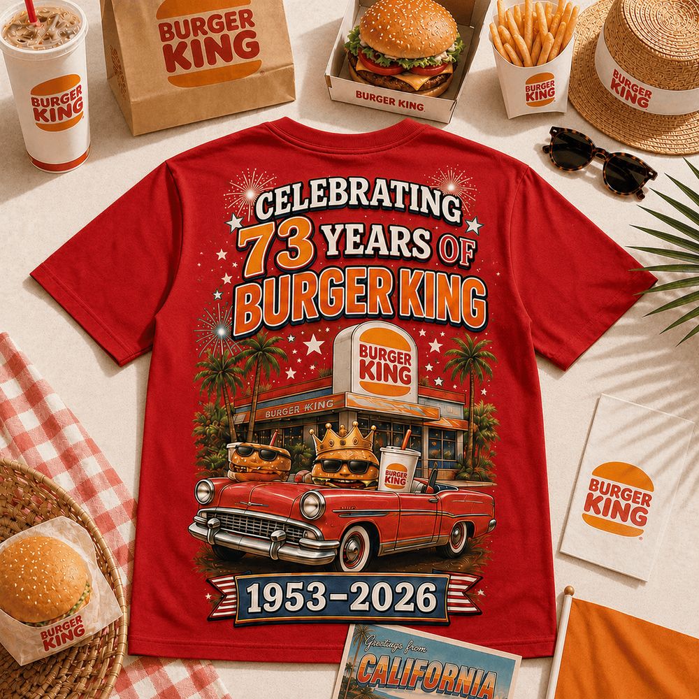 Burger King 73 Years Celebration Limited Edition Graphic Tee - Gift Idea for Fast Food Fans - Image 3