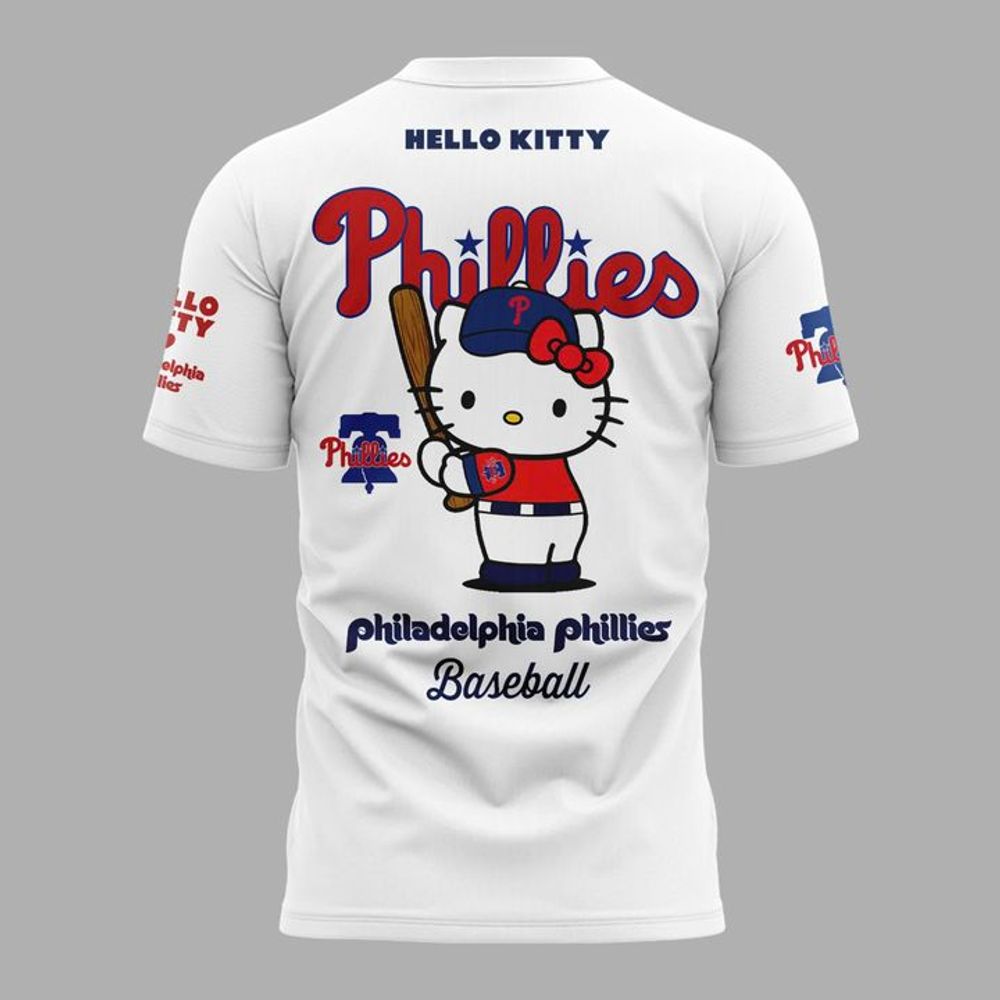 Philadelphia Phillies 2026 Hello Kitty Special Edition White Shirt - Image 3