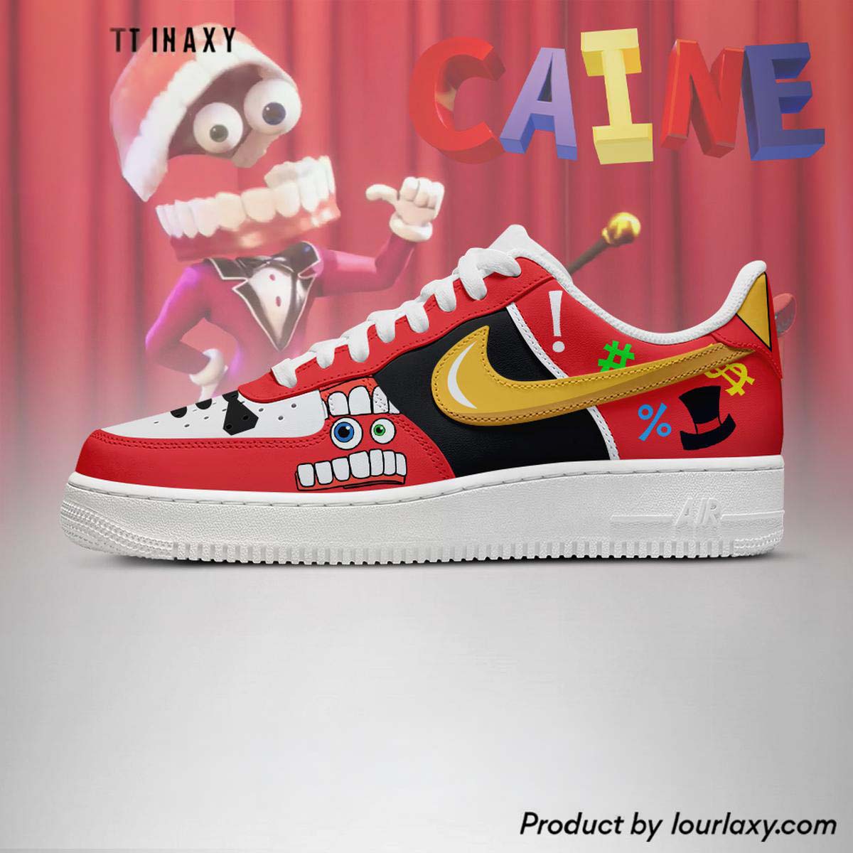 Custom Caine The Amazing Digital Circus Custom Painted Air Force 1 Sneakers Best Gift for Fans - Image 3