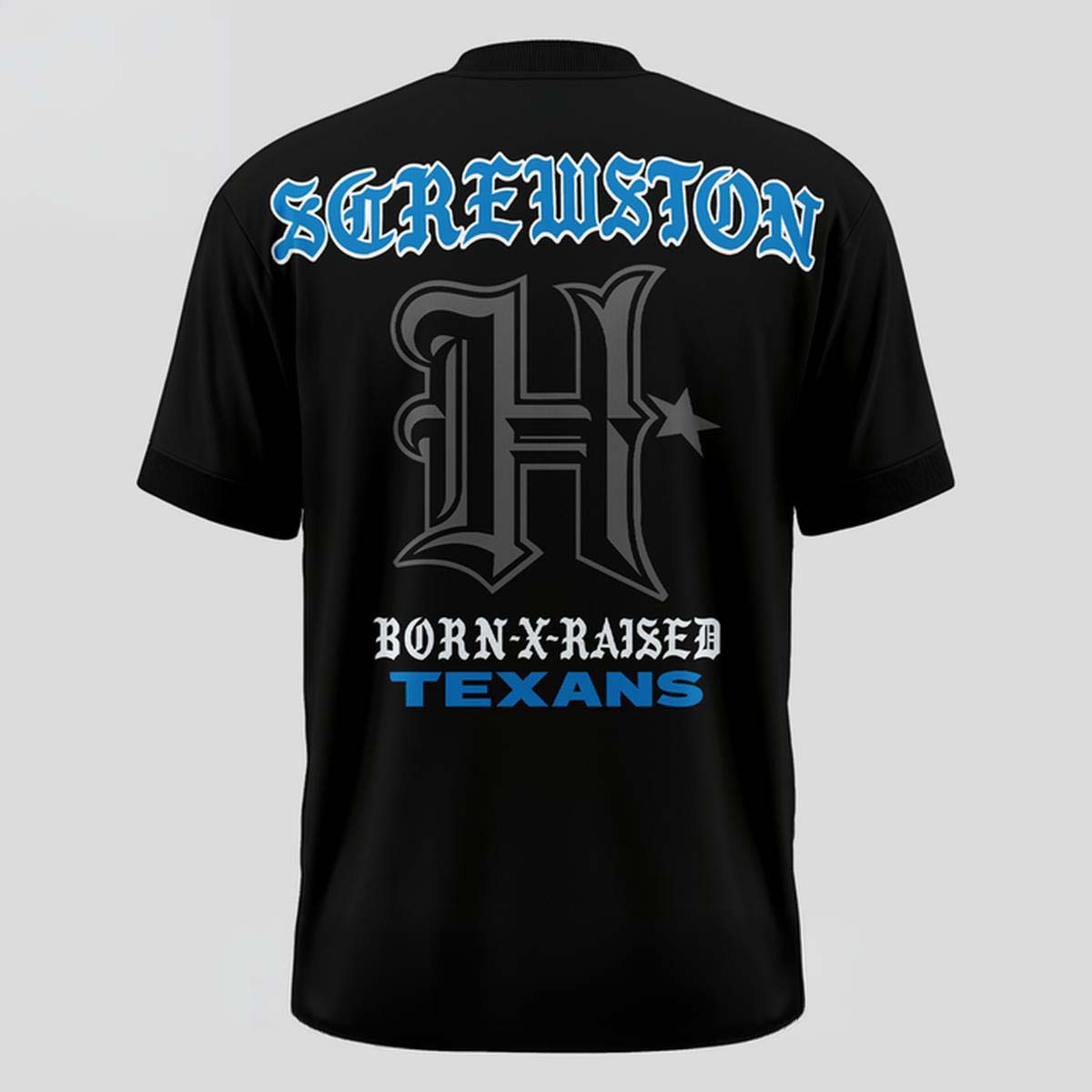 Born x Raised x Houston Texans Screwston Black T-Shirt - Best Gift for Fans - Image 3