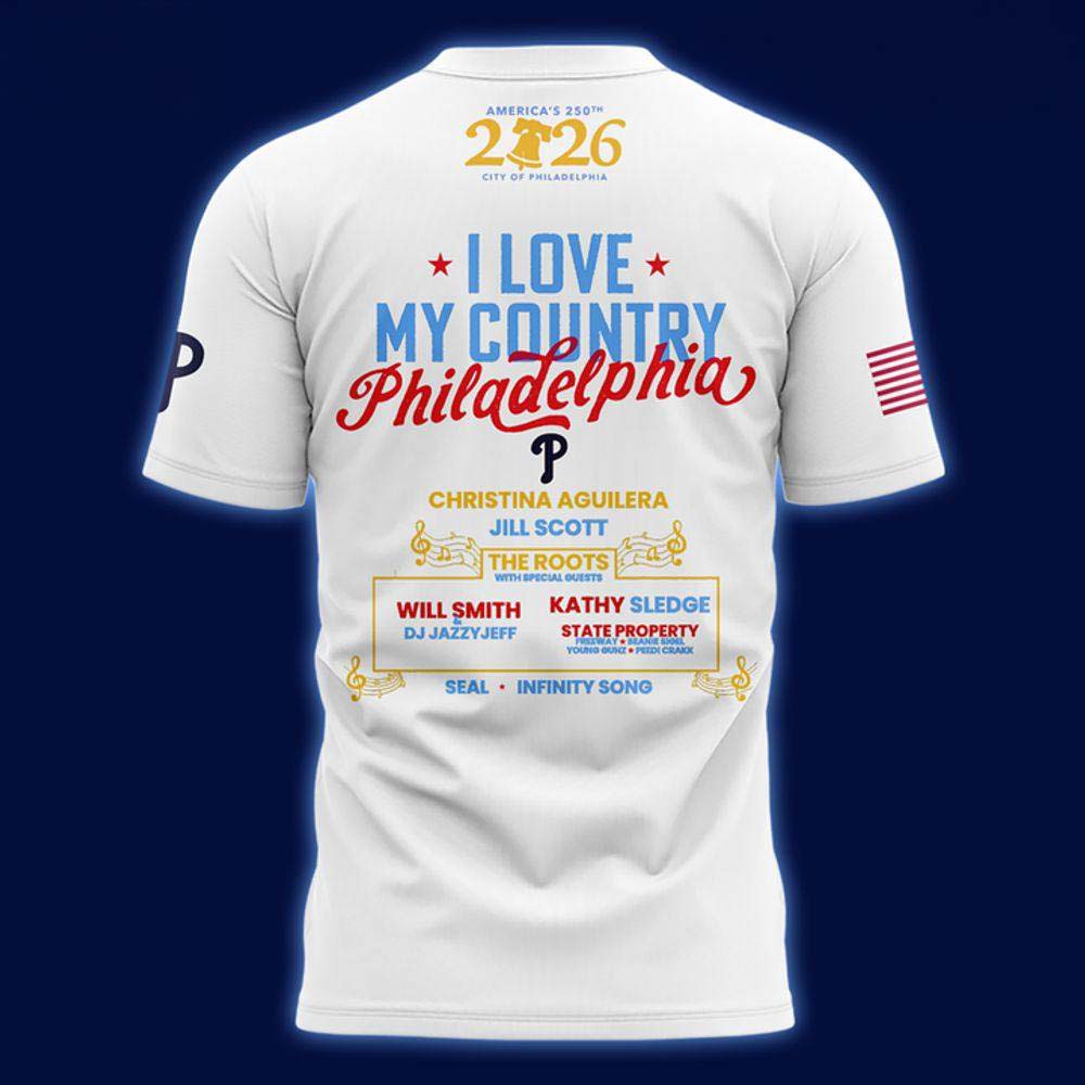 Philadelphia Phillies Celebrating America's 250th Birthday White T-Shirt - Best Gift for Fans - Image 3
