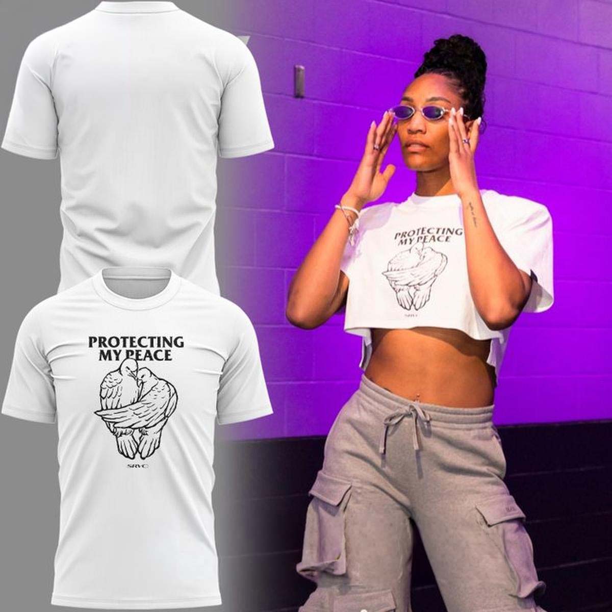 A'ja Wilson Protecting My Peace Las Vegas Aces Basketball T-Shirt - Best Gift for WNBA Fans - Image 3
