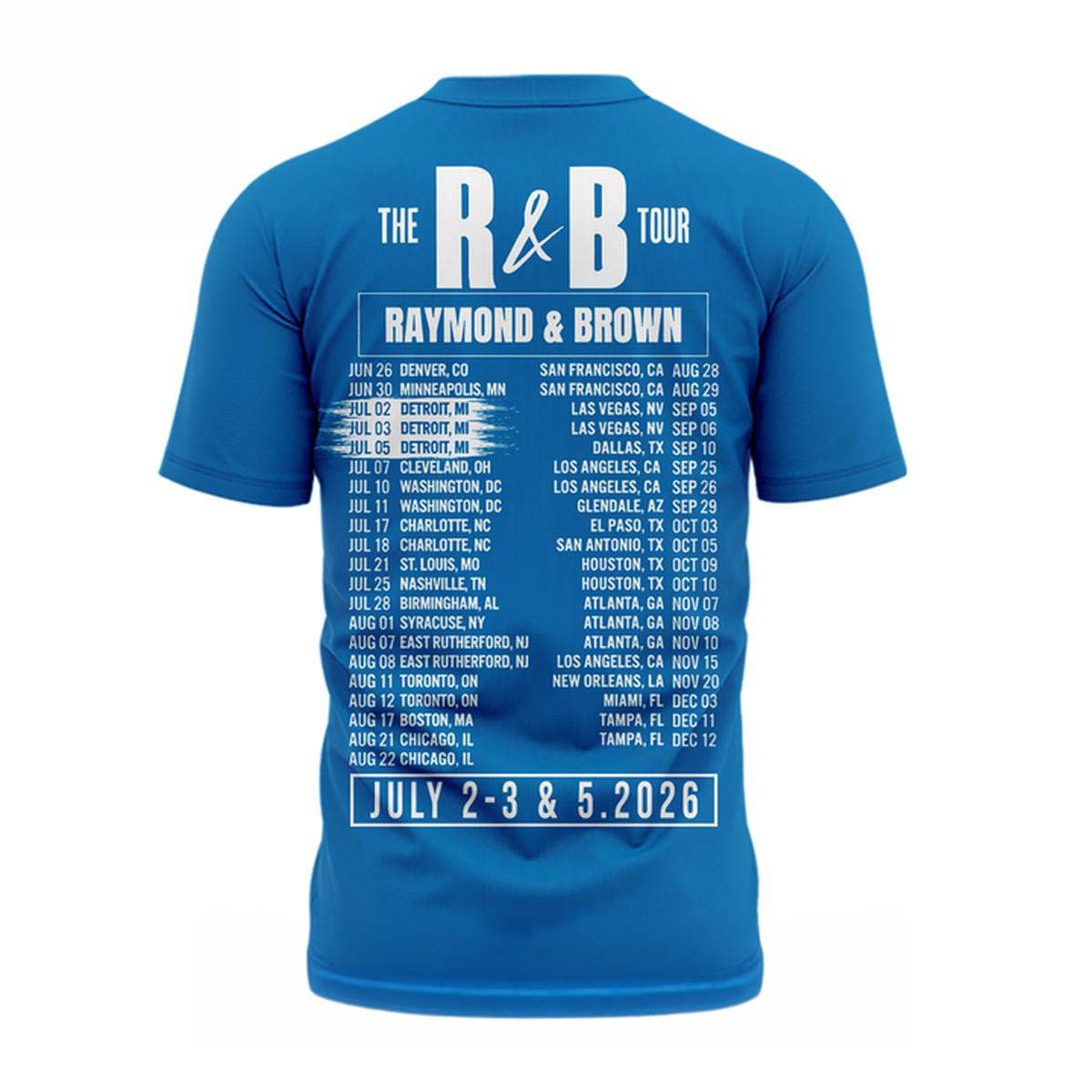 Usher Raymond x Chris Brown The RB Tour Ford Field Concert T-Shirt - Best Gift for Fans - Image 3