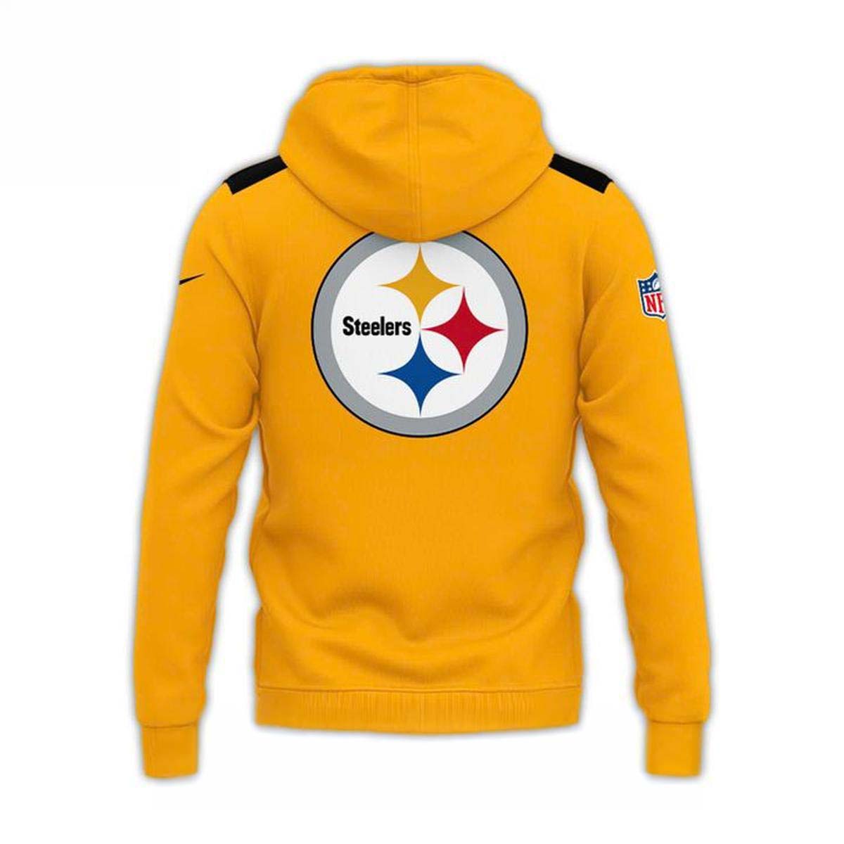 Pittsburgh Steelers Retro Throwback Yellow Fleece Hoodie Gift Idea for Football Fans - Image 3