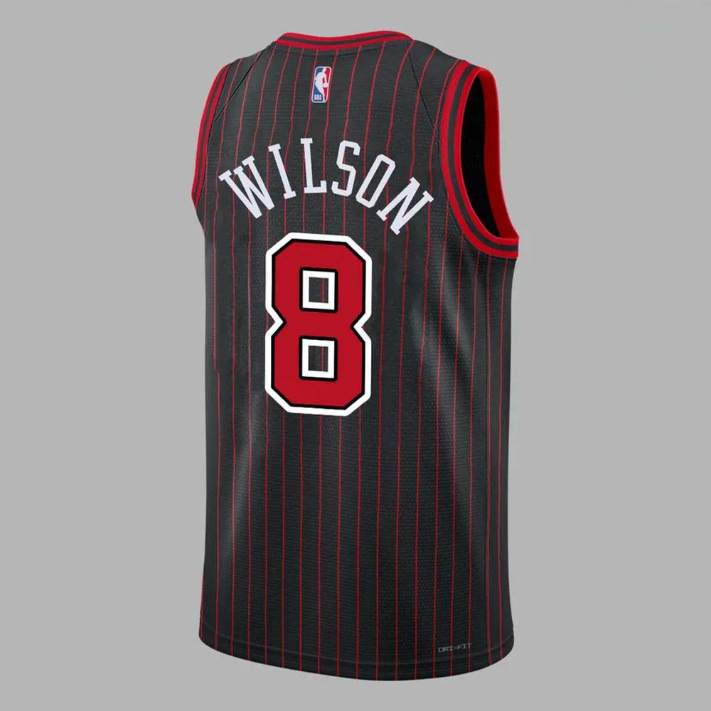 Chicago Bulls Wilson Black Red Basketball Jersey - Image 4