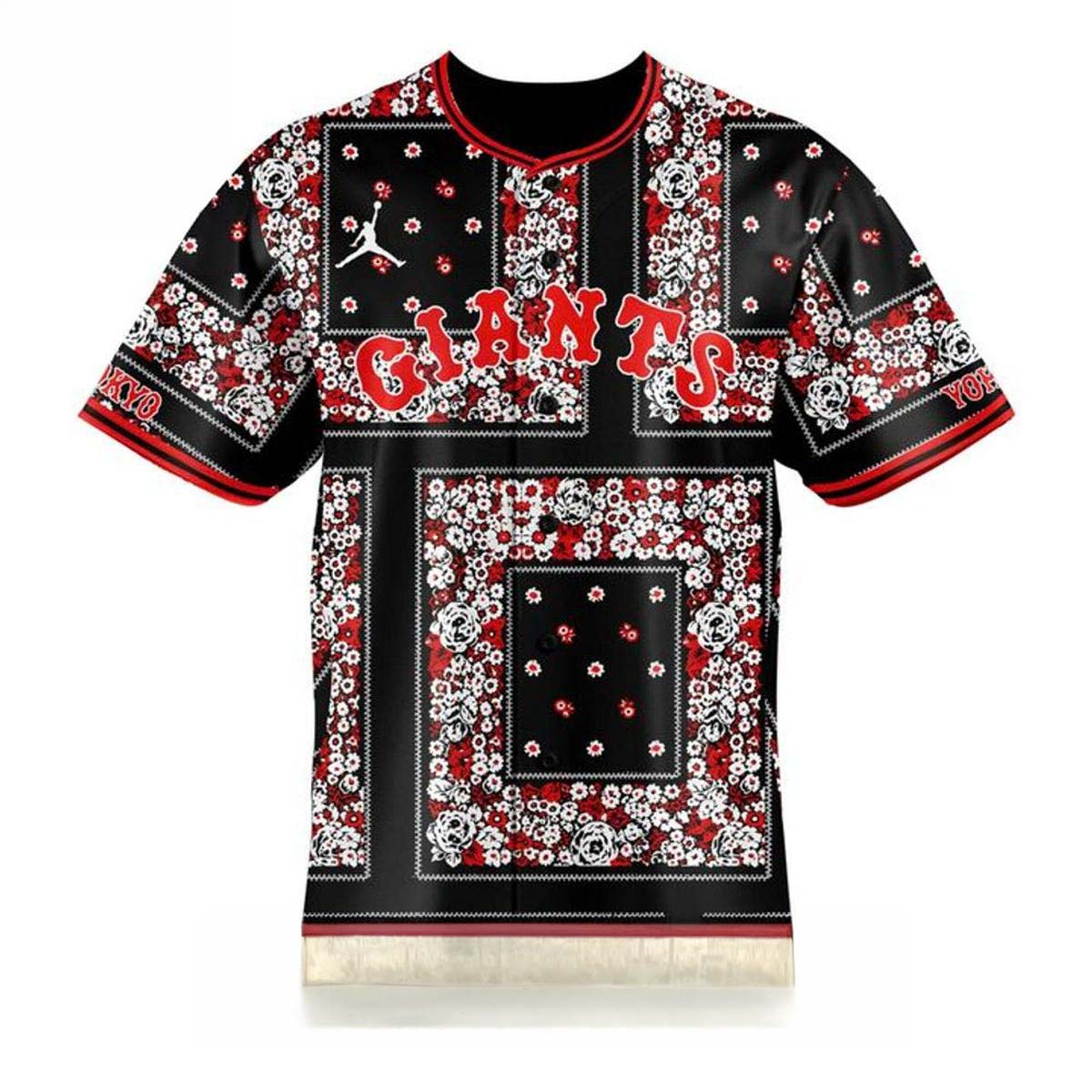 Jordan Brand x Yomiuri Giants Floral Bandana Custom Number 2026 Baseball Jersey - Best Gift for Fans - Image 4