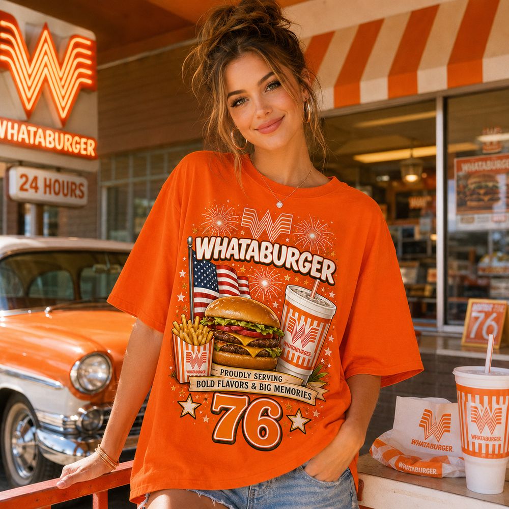 Whataburger 76 Years Retro Truck Graphic Tee - Vintage Burger Lover Gift Idea - Image 4