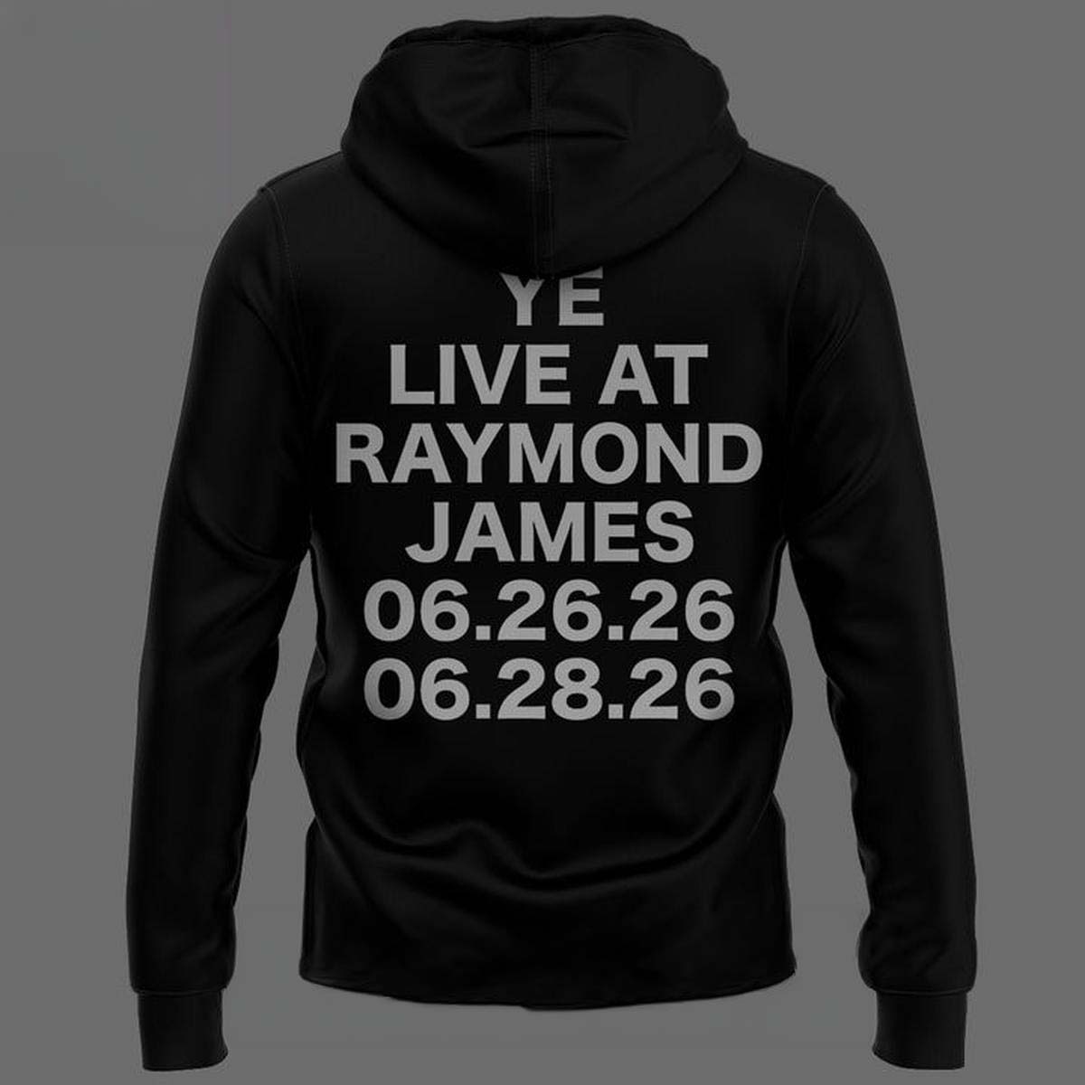 Kanye West Ye Live at Tampa Raymond James Stadium 2026 Black Hoodie - Gift Idea for Music Fans - Image 3