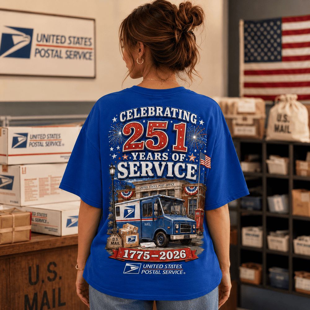 USPS 251 Years of Service Patriotic Fireworks Special Shirt - Gift Idea for Postal Workers - Image 5