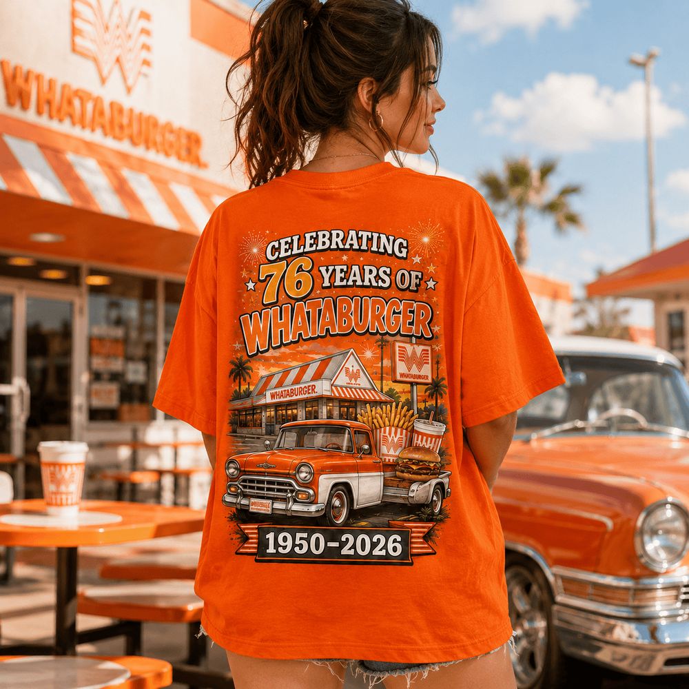 Whataburger 76 Years Retro Truck Graphic Tee - Vintage Burger Lover Gift Idea - Image 5