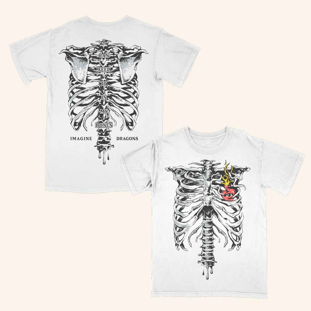 Imagine Dragons Merch I Can Feel It In My Bones Skeleton T-Shirt Gifts For Fans