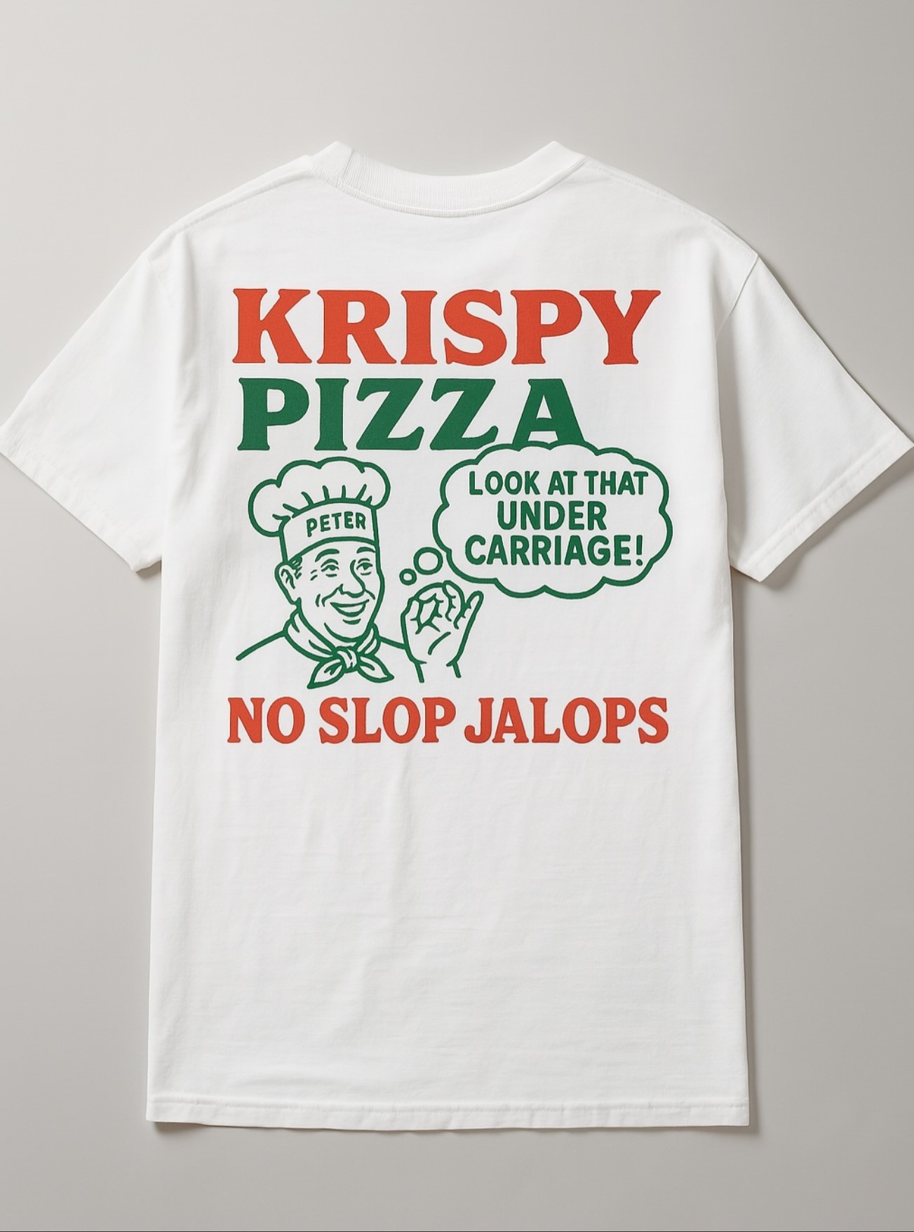 Krispy Pizza Store Merch No Slop Jalops White T-Shirt