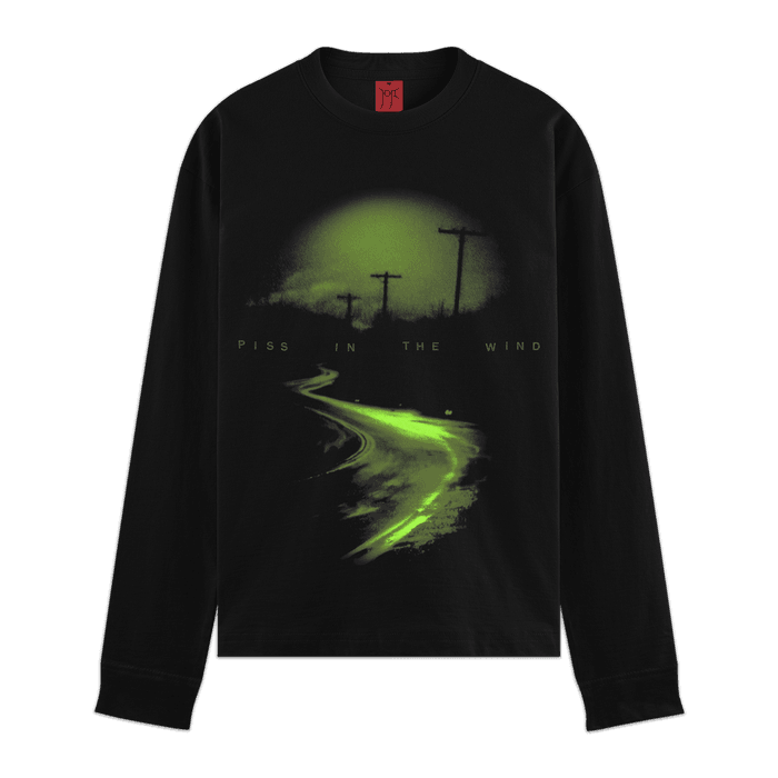 Merch 2025 Joji  Piss In The Wind  Long Sleeve  Joji, UNISEX BLACK LONGSLEEVE TEE WITH GREEN GRAPHIC PRINT