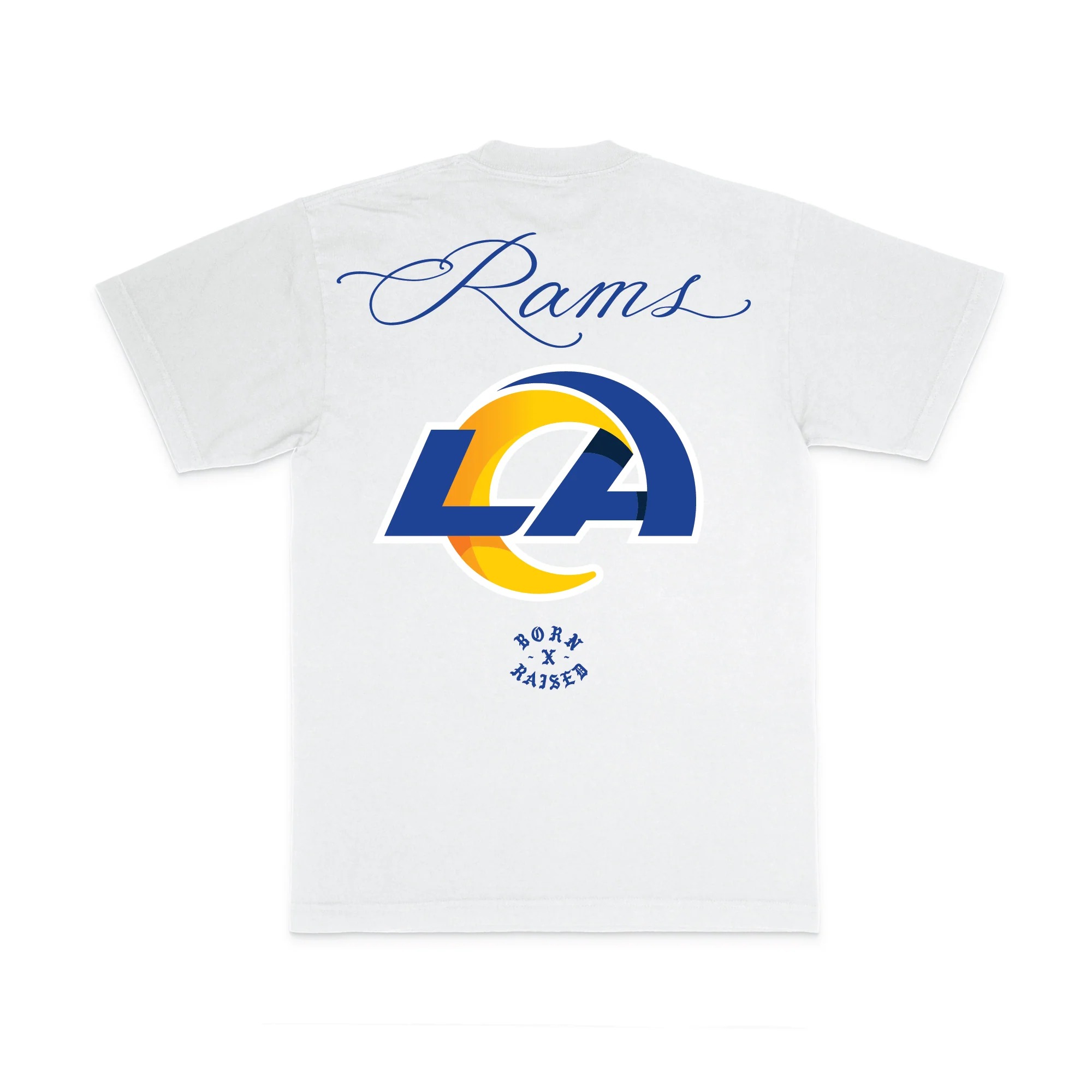 BORN X RAISED + RAMS FINE LINE TEE_ WHITE – Born X Raised