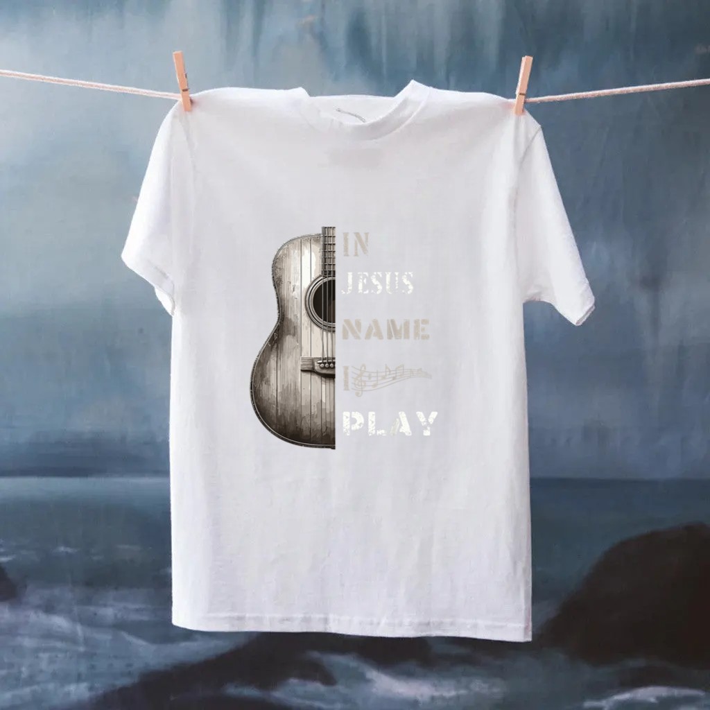 In Jesus Name I Play Guitar Shirt