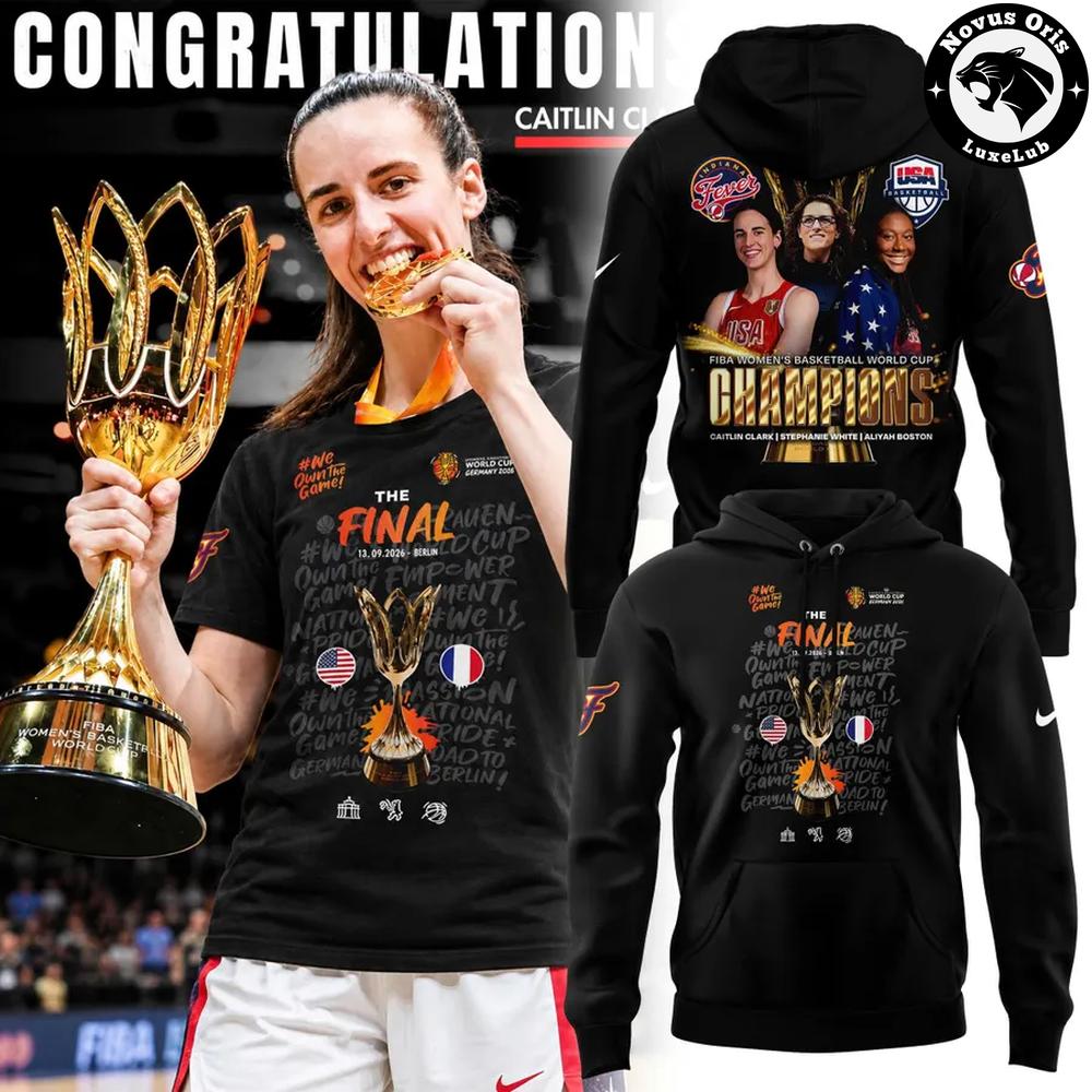 Indiana Fever Caitlin Clark 2026 FIBA World Cup Champions Hoodie 1 - Unicasport Indiana Fever Caitlin Clark 2026 FIBA World Cup Champions Hoodie