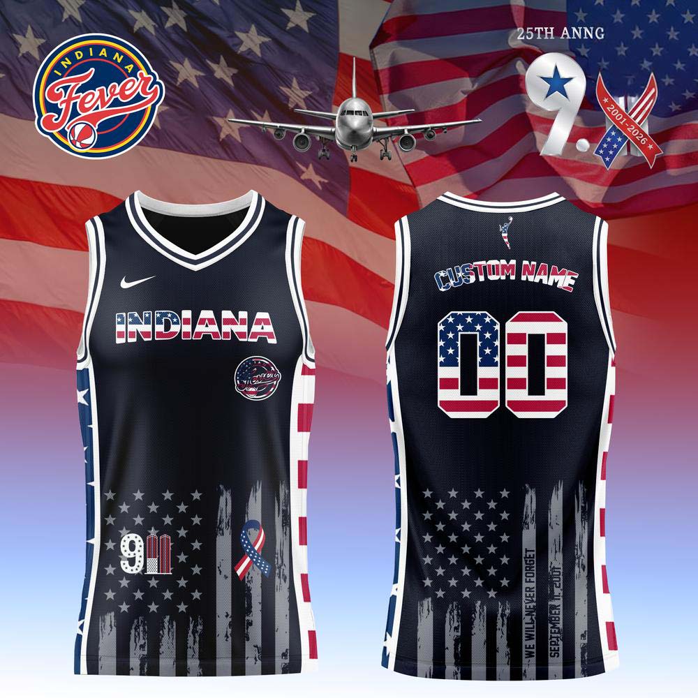 Indiana Fever 9/11 25th Anniversary Custom 00 Basketball Jersey Tribute Collection 1 - Unicasport Indiana Fever 9/11 25th Anniversary Custom 00 Basketball Jersey Tribute Collection