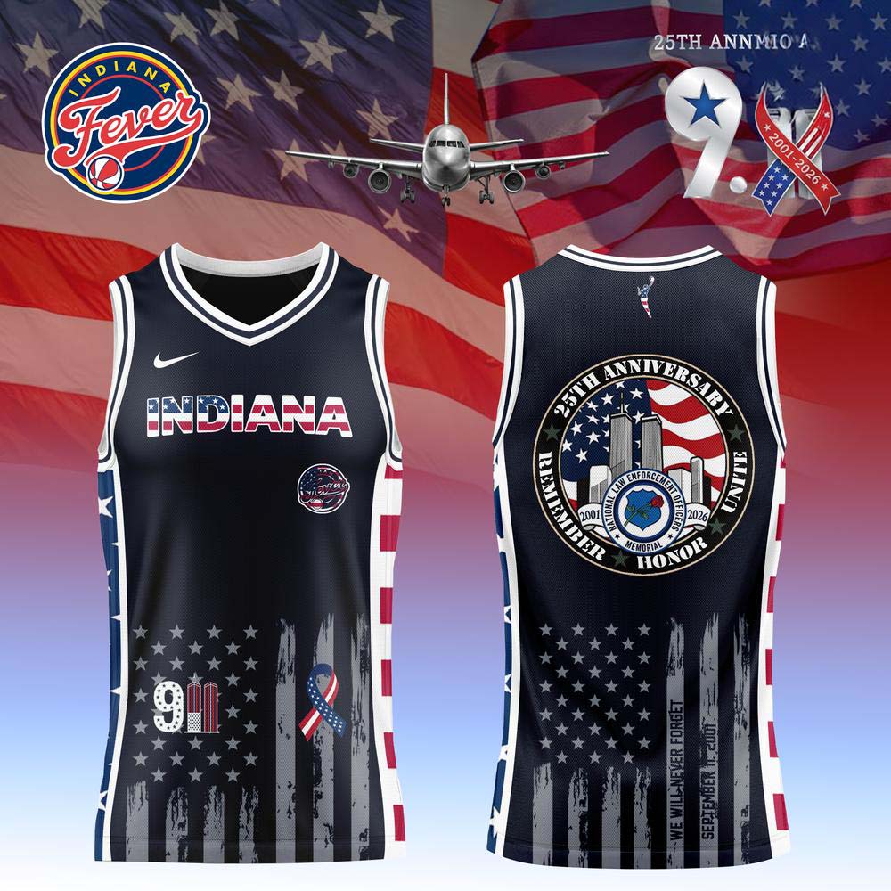 Indiana Fever 9/11 25th Anniversary Basketball Jersey WNBA Fan Collection 1 - Unicasport Indiana Fever 9/11 25th Anniversary Basketball Jersey WNBA Fan Collection