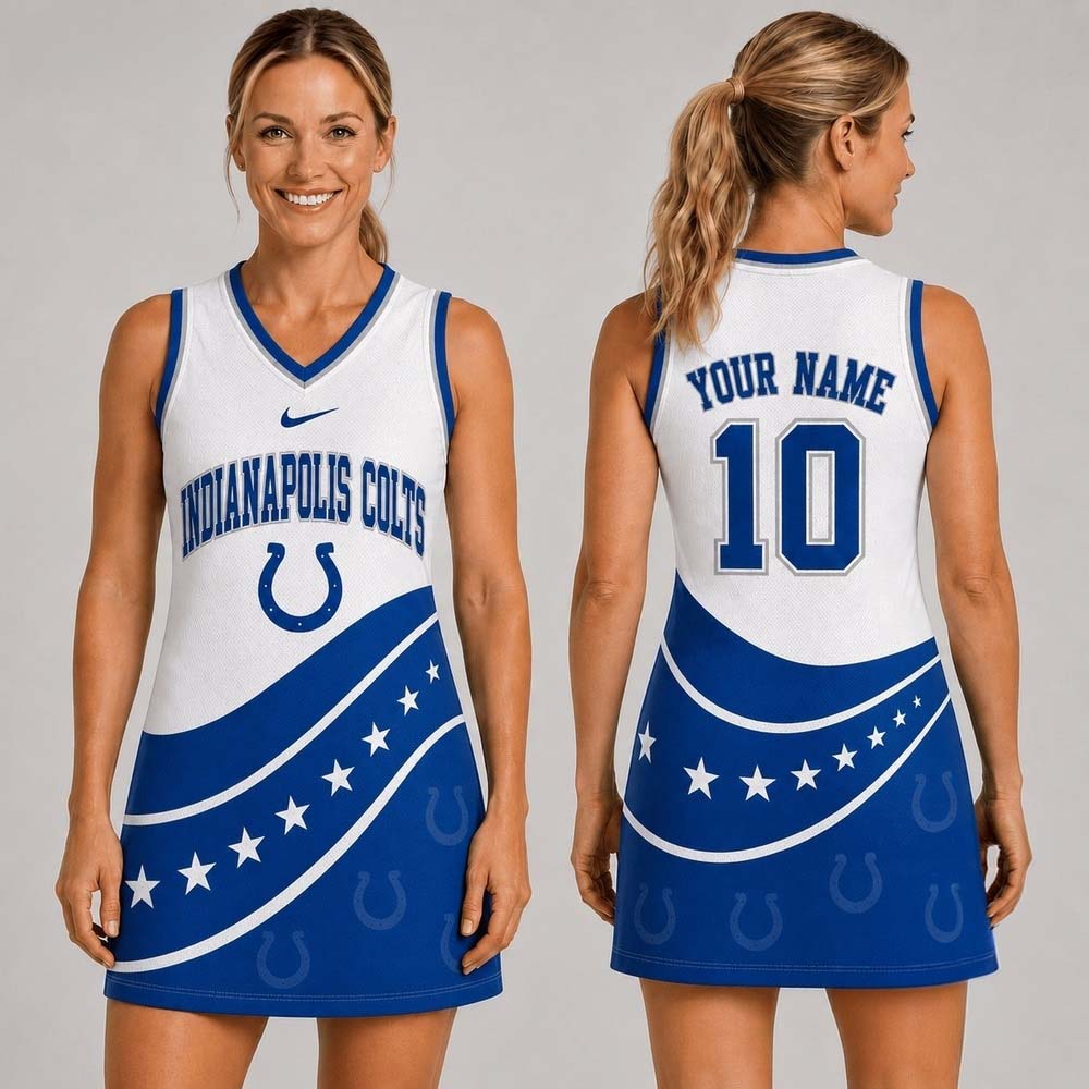 Indianapolis Colts Bold Team Pride Women's Jersey Dress Football Fan Collection 1 - Unicasport Indianapolis Colts Bold Team Pride Women's Jersey Dress Football Fan Collection