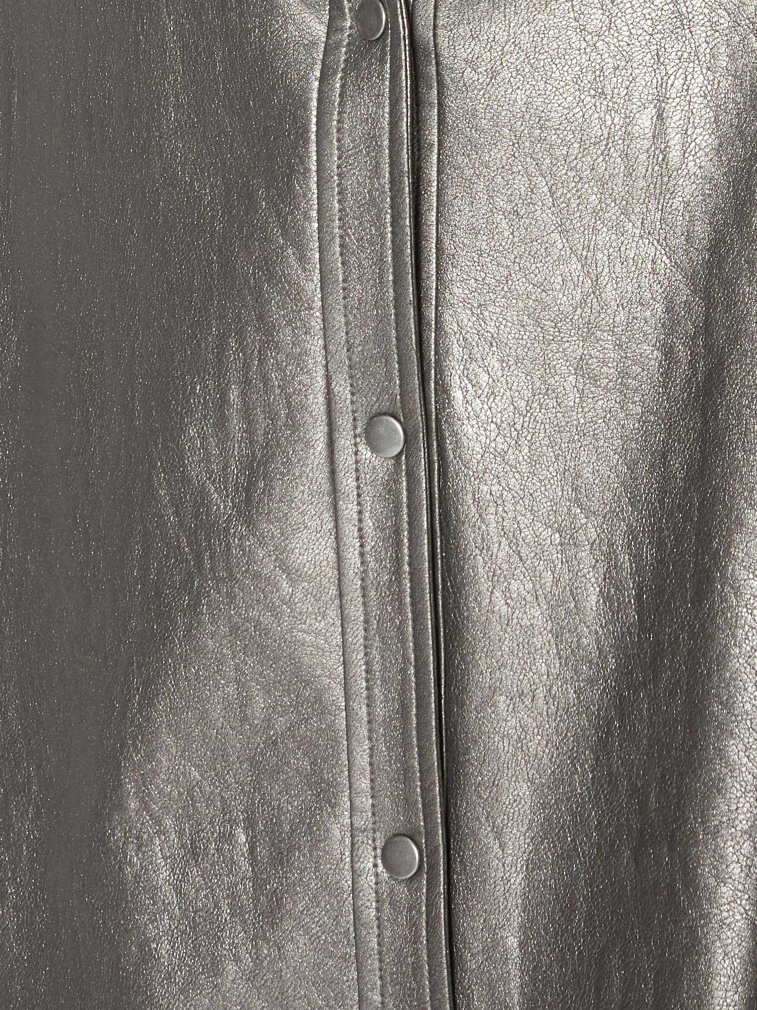 iPage Vegan Leather Relaxed Button Up Shirt for Women - Image 7