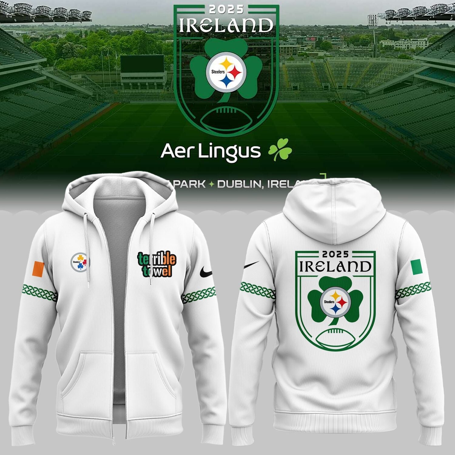 Ireland 2026 Limited Edition Dublin Game ZIP HoodieND09252556