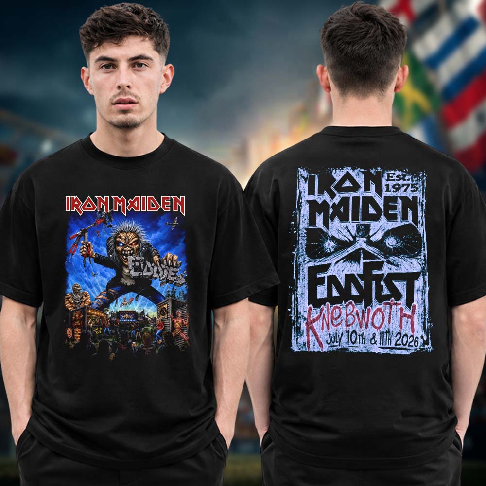 Iron Maiden Exclusive Event Tee EddFest 2026 At Knebworth Park On July 10 11 2026 Two Sided Unisex T Shirt