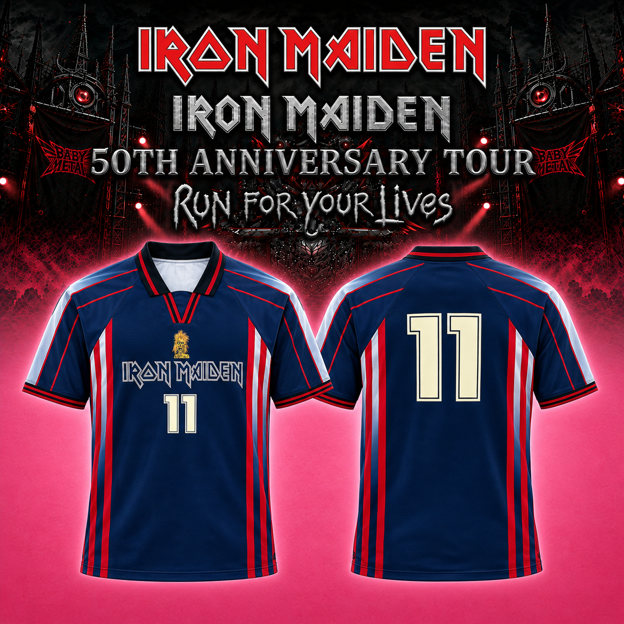 Iron Maiden Run For Your Lives World Tour 2026 Football Shirt 1 - Unicasport Iron Maiden Run For Your Lives World Tour 2026 Football Shirt
